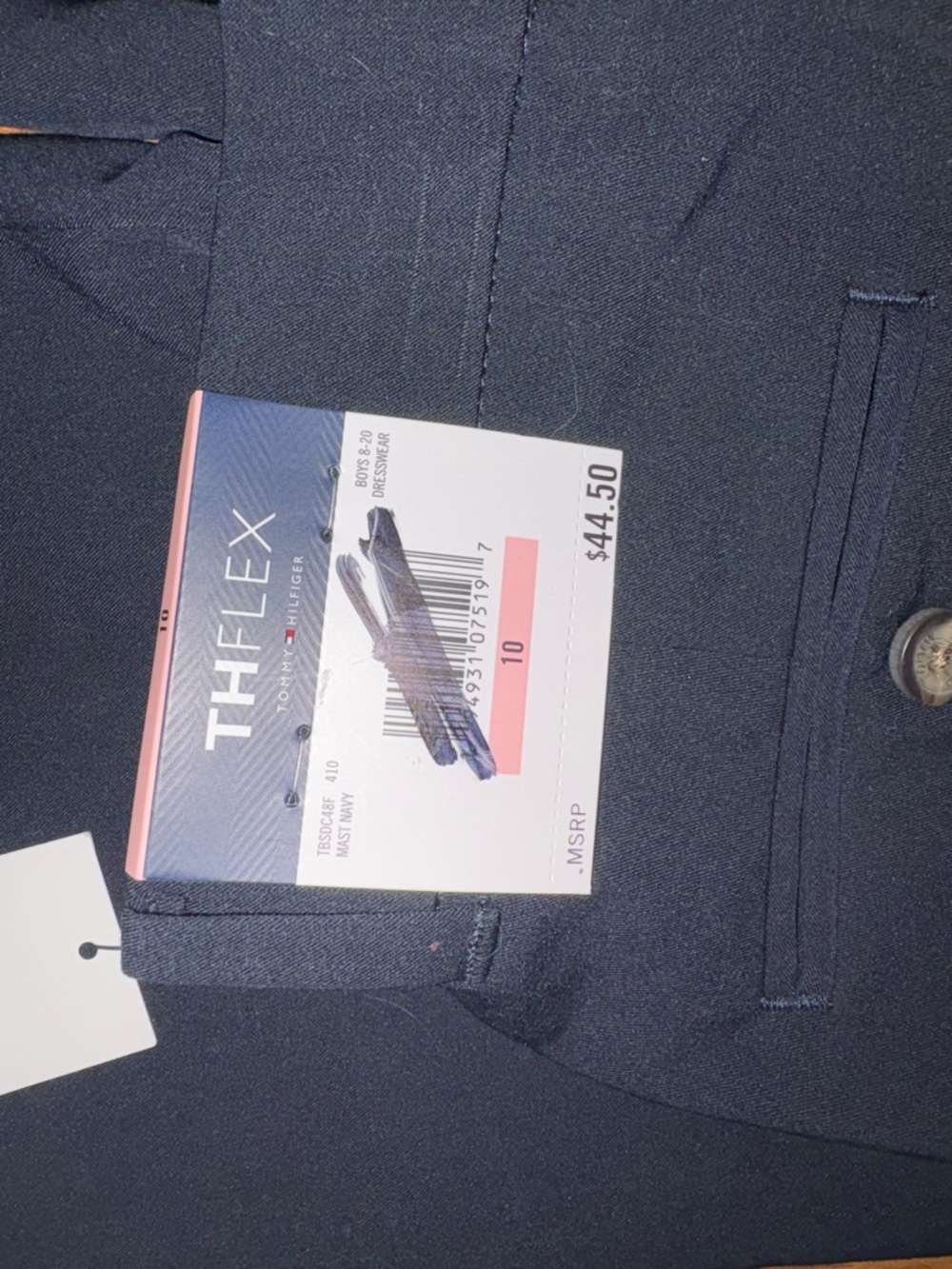 Tommy Hilfiger Boys Navy Dress Pants Size 10 TH Flex Stretch NWT School Uniform - Picture 4 of 5